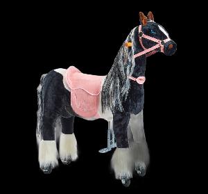 Mechanický jezdící kůň Ponnie Domino M s růžovým sedlem