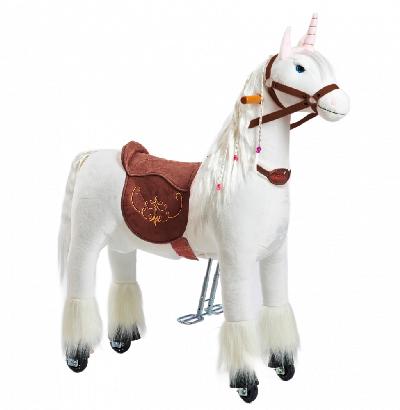 Mechanický jezdicí jednorožec Ponnie Merlin M – bílý