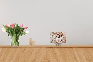Fotoobraz 15x10 cm  z vlastní fotografie se stojánkem, Plátno Recycled Satin Canvas, 330g/m², Včetně stojánku
