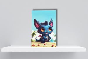 Hotový fotoobraz 60x40 cm s netopýrkem Fotikem, Plátno Recycled Satin Canvas, 330g/m²