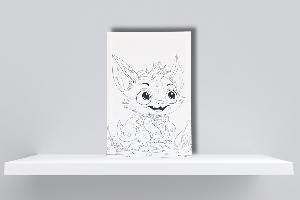 Omalovánka 60x40 cm s netopýrkem Fotikem na plátně, Plátno 100% polyester: 240g/m²