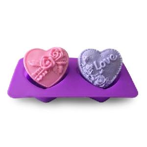 Silikonová forma na mýdlo srdíčka - 2ks