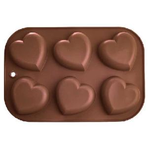 Silikonová forma na mýdlo srdce - 6ks