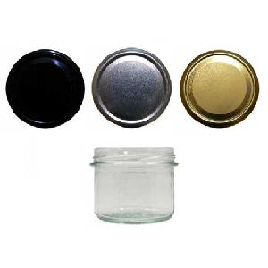 Sklenička na svíčky s víčkem pr. 7,7x6,5cm Černé