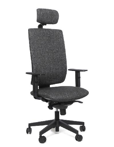 Kancelářské křeslo Kent šéf 3D černošedý