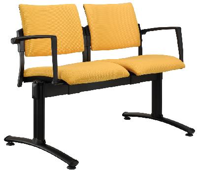 Lavice Square čalouněný černý plast 2