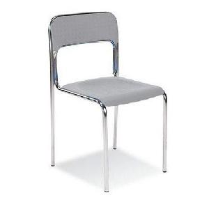 Plastová jídelní židle Cortina Chrom, šedá