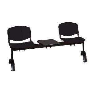 Lavice ISO Plast, dvoumístná se stolkem, černá