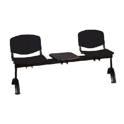 Lavice ISO Plast, dvoumístná se stolkem, černá