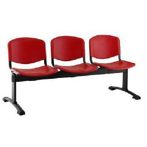 Plastová lavice Ida, třímístná, červená