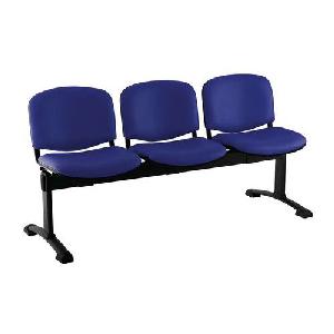 Koženková lavice Ida, třímístná, modrá