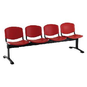 Plastová lavice Ida, čtyřmístná, červená