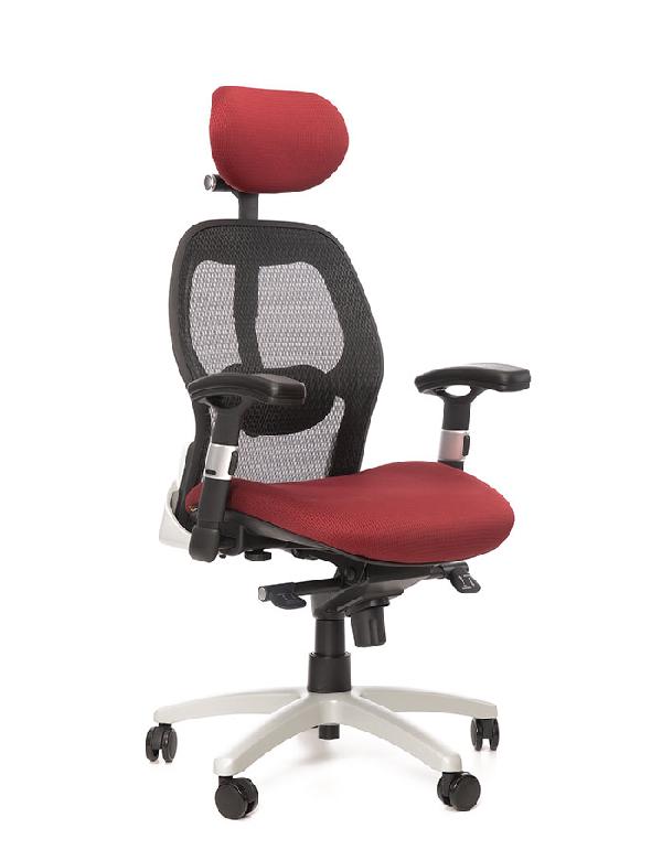 Office Pro Saturn Net Kancelářské křeslo vínové s opěrkou hlavy