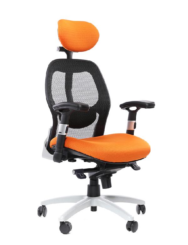 Office Pro Saturn Net Kancelářské křeslo oranžové s opěrkou hlavy