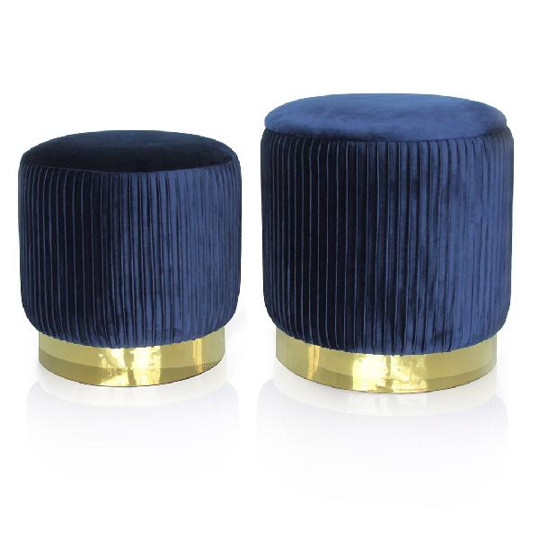 Set 2 taburetů ARYA – navy, glamour styl
