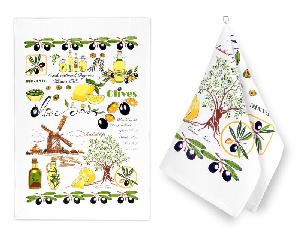 Kuchyňské utěrky - sada 2 kusů - Olivy