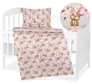 Dětské bavlněné povlečení 90x135+45x60 Zajíčci