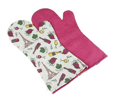 Grilovací rukavice 2ks - 22x46 cm - Víno