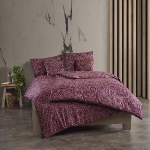 Luxusní bavlněné povlečení renforcé 200x200+2x70x90 TOKYO vínové