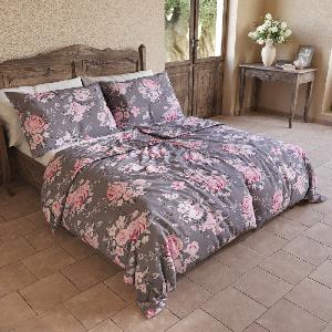 TOP Francouzské bavlněné povlečení NORDIC COLLECTION 220x200+2x70x90 BEATRICE šedá