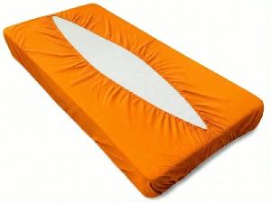 Jersey prostěradlo obálkového střihu 90x200 pomerančová