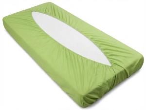 Jersey prostěradlo obálkového střihu 90x200 pistáciová